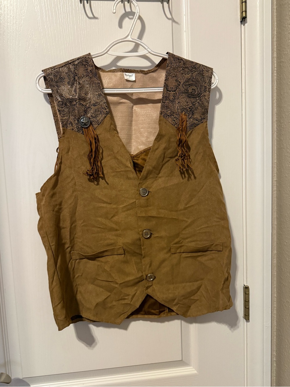 Spirit Western Cowboy Kit - Brown Vest with Red Bandana - Picture 2 of 8